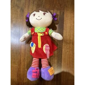 Linzy Toys Plush Learn To Dress Baby Doll 16" Educational Tie Zip Button Snap
